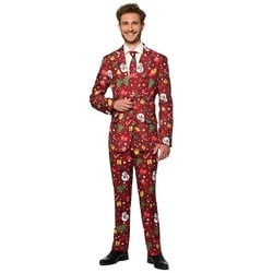Opposuits Kostüm SuitMeister Red Icon LED, Weihnachtlicher Herrenanzug: da leuchten nicht nur die Augen! rot M