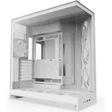 NZXT H9 Flow RGB+ (2025) All White Midi Tower ATX Gaming Gehäuse weiß mit Glasfenster