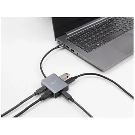DeLock USB 10 Gbps 4 Port USB Type-C Hub mit USB Type-C - Schwarz/Grau