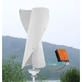 KX-ENERGIE 400W Windgenerator Freie Energie, 12V 24V Vertikal Windkraftanlage Generator, Levitation Vertikaler 3-Phasiger Windrad Aluminiumlegierung Spiralblatt mit MPPT Laderegler