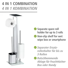 Wenko Stand WC-Garnitur Debar mit Ablage Edelstahl