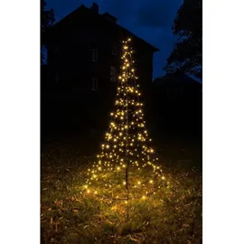 FHS International LED Weihnachtsbaum 2m Kunststoff, Metall Ø1,4m 300 warmweiße LEDs schwarz