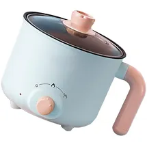 Cocoarm Elektrischer Kochtopf, Schnelles Aufheizen, Automatischer Stromausfallschutz, Anti-Trockenverbrennung, Mini-Elektro-Nudelkocher ohne Stahlauskleidung (Antihaftbeschichtet (mit