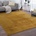 Teppich Wohnzimmer Kurzflor Waschbar Weich rutschfest Modern Einfarbiges Muster Gelb, Grösse:200x280 cm