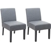 Mendler 2er-Set Esszimmerstuhl HWC-F61, Stuhl Lounge-Stuhl, Stoff/Textil dunkelgrau