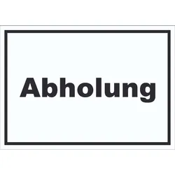 Abholung Schild mit Text Post waagerecht A4 Rückseite selbstklebend