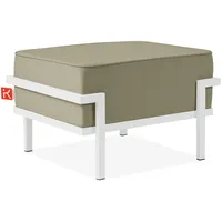Konsimo® Gartenlounge-Hocker, Weiß, Beige, Metall, 1-Sitzer, Füllung: Schaumstoff, Rechteckig,