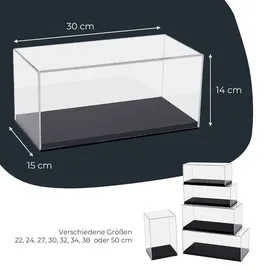 HMF 46803 Acryl Vitrine für Modellautos, Figuren, 30 x 15 x 14 cm Transparent