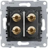 Legrand SEANO Einsatz 2-fach Lautsprecher-Anschluss mit 4 mm-Buchsen, vergoldete Messing-Buchsen für erstklassige Signalübertragung, 765079