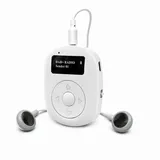 Tekoo DAB+ Digitalradio tragbar Mini Radio mit OLED-Display Clip & Akku UKW-Radio (DAB, Sendersuchlauf, Favoritenspeicher, DAB+, FM (UKW), Ultra-kompakt,60 Senderspeicher, ideal für Sport und Outdoor) grau|weiß