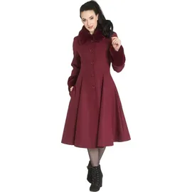 Hell Bunny Vintage Mantel - Capulet Coat Dunkelrot S - rot - S