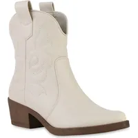 VAN HILL Cowboy Boots in Creme