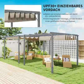 Outsunny Pergola 2,99 x 2,96 m Grau