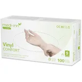 Medi-Inn Einweghandschuhe Vinyl Comfort Einmalhandschuhe puderfrei transparent AQL: 1.5 weiß S (6-7)