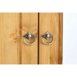 otto home Kleiderschrank OTTO HOME "Hugo", beige (gelaugt, geölt), B:152cm H:190cm T:58cm, Schränke, Garderobenschrank Kleiderschrank Drehtürenschrank, aus massiver Kiefer im Landhausstil, mit Spiegel