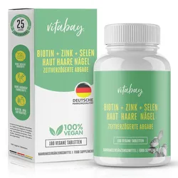 BIOTIN+ZINK+Selen Haut+Haare+Nägel vegan Tabletten 180 St