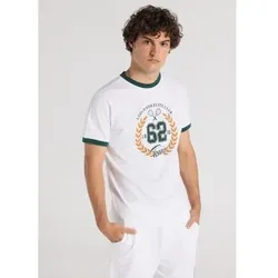 Lois Jeans für Herren. 157983005 Kurzarm-T-Shirt Grafica Kontraste Triumph 62 weiß (XS), Lässig, Baumwolle