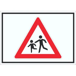 Achtung Kinder Symbol Aufkleber A5 (148x210mm)