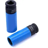 NVGFTG 2 Stück Schlagschrauber Nüsse 17er Nuss Radwechsel 1/2 Zoll Schlagschrauber Nuss Radmutternschlüssel 17mm Stecknuss, für Alufelgen Radwechsel
