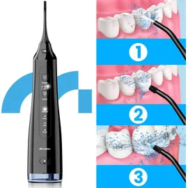Maltec Munddusche Zahndusche elektrisch MalTec Toothie X60 150PSI Akku 2600 mAh 4 Betriebsmodi kabellos Schwarz Reisetasche