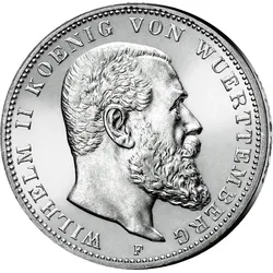Deutsches Reich / Württemberg 3 Mark 1908-1914 König Wilhelm II.