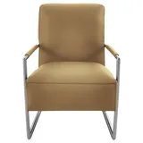 K+W Komfort & Wohnen Cocktailsessel, mit bezogenen Armlehnen, Gestell in Metall Edelstahloptik