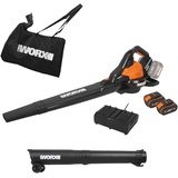 Worx 3-in-1 Akku-Laubbläser und -sauger WORX WG583E – 2 x 20-V-Akkus & 4Ah