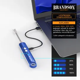 Brandson USB Lichtbogen Stabfeuerzeug Blau