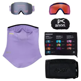 Anon M5+bonus Lens+mfi Face Mask Skibrille - Hyper Lilac + Perceive Sunny Onyx/CAT4