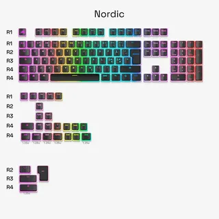 Aura V3 Keycaps Black - Nordic ISO - (131 keys)