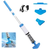 3 en 1 Poolsauger mit Akku, Pool Staubsauger mit Teleskopstange, Pool Handsauger Pool Bodensauger, Laufzeit bis zu 90 Min, Kabellos Poolreiniger mit Filter für Spas, Whirlpools, kleine Pools