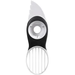 Obstschneider OXO GOOD GRIPS "3-in-1-Avocadoschneider", weiß, Kunststoff, Küchenschneider, zum Teilen, Entkernen und Schneiden von Avocados