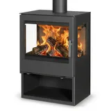 EEK A 3-Scheiben Kaminofen Victoria Modena Vision schwarz - 10kW - XXL-Sichtglas