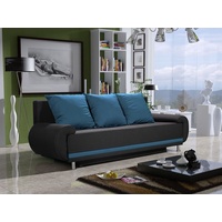 Fun Möbel Sofa Designersofa MIKA 3-Sitzer mit Schlaffunktion, Anthrazit-