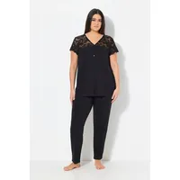 Ulla Popken Pyjama in schwarz | Gr.: 46-48