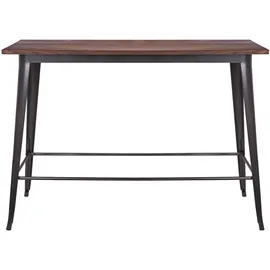 Mendler Bartisch HWC-H10, Hochtisch Tresentisch, Industrie-Design Ulme Holz MVG-zertifiziert 106x147x60cm vintage schwarz-braun