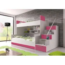 JV Möbel Etagen Bett Kinderzimmer Betten Hochbett Doppelstockbett Hochglanz Möbel Rosa