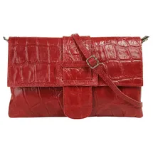 Cluty Abendtasche, echt Leder, Made in rot
