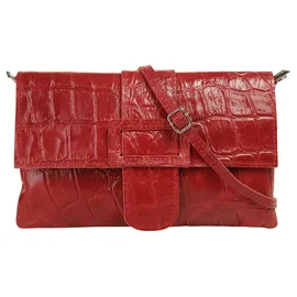 Cluty Abendtasche, echt Leder, Made in rot