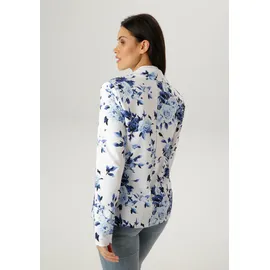 Aniston SELECTED Jerseyblazer floral Blau/Weiß 46