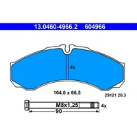 ATE Bremsbeläge hnten (Satz) [Hersteller-Nr. 13.0460-4966.2 für Iveco: Daily