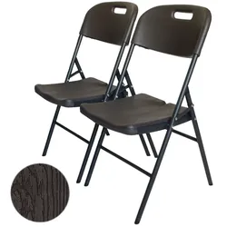 2x Klappstuhl in grauer Holzoptik mit Tragegriff ergonomische Sitzform Garten... grau Holzoptik