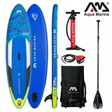 Aqua Marina SUP Board 320x81cm mit Reißverschlussrucksack Double Action-Pumpe LIQUID AIR V1 Paddel Blau