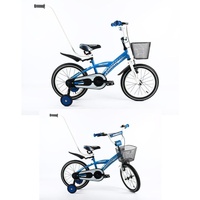 Kinderfahrrad BMX 16 Zoll Mit Stützrädern und Haltestange Fahrradfahren lernen ohne Angst by Lux4Kids Blue 07