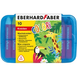 Eberhard Faber Wachsmalkreiden dreiflächig, 8+2 Plastikb