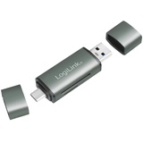 Logilink USB 3.2 Gen1-Kartenleser, für SD- und microSD-Karte, Aluminiumgehäuse, für Speicherkarten bis 2 TB, Anschluss über USB-A oder USB-C