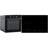 Backofen Herd Kochfeld Herdset Induktion 77cm Timer 2 Flexzonen Slider Respekta