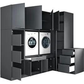 laundreezy Mehrzweckschrank-Set 253 x 238 x 68 cm Grau