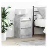 vidaXL Nachttische mit 2 Schubladen 2 Stk. Betongrau 38x34x80 cm