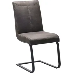 Freischwinger K+W KOMFORT & WOHNEN "Floyd", braun (schwarzbraun 78, roheisen schwarz lackiert), B:47cm H:96cm T:62cm, 760: Microfaser, 100% Polyester, Stühle, Kontrastnaht, Freischwingergestell aus Vierkantrohr Roheisen schwarz